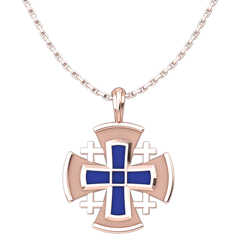 Sterling Silver Jerusalem Cross Button Cufflinks | avm-jewellery